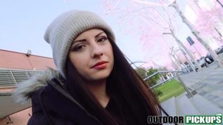 Hot Euro teen Rebecca Volpetti ass fucked in public POV