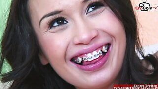 Petite Asian Teenage Girl gets a creampie in her pussy